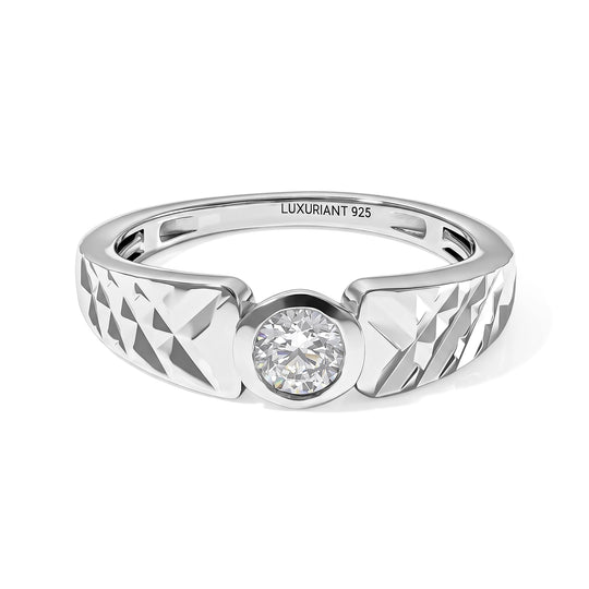 LUXURIANT DIAMOND - Lab Grown Diamant SI-GH Ring 925 Silber Rhodiniert (Größe 21.00)  ca. 0,33 ct