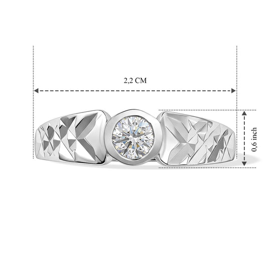 LUXURIANT DIAMOND - Lab Grown Diamant SI-GH Ring 925 Silber Rhodiniert (Größe 21.00)  ca. 0,33 ct