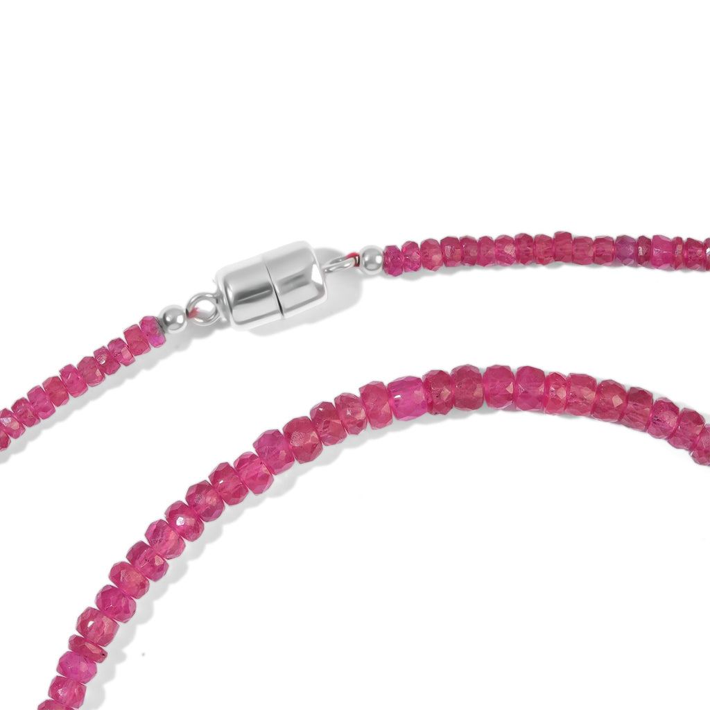 D'Joy AA Niassa Rubin Halskette ca. 45 cm 925 Silber Rhodiniert ca. 80,00 ct.
