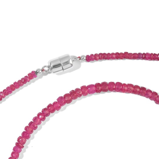 D'Joy AA Niassa Rubin Halskette ca. 45 cm 925 Silber Rhodiniert ca. 80,00 ct.