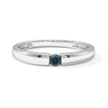 D'Joy Blauer Diamant (IR) Ring 925 Silber Rhodiniert (Größe 16.00) ca. 0,10 ct