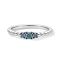 D'Joy Blauer Diamant (IR) SI Ring 925 Silber Rhodiniert (Größe 18.00)  ca. 0.25 ct