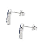 D'Joy Blauer Diamant (IR) Ohrringe 925 Silber Rhodiniert  ca. 0.15 ct