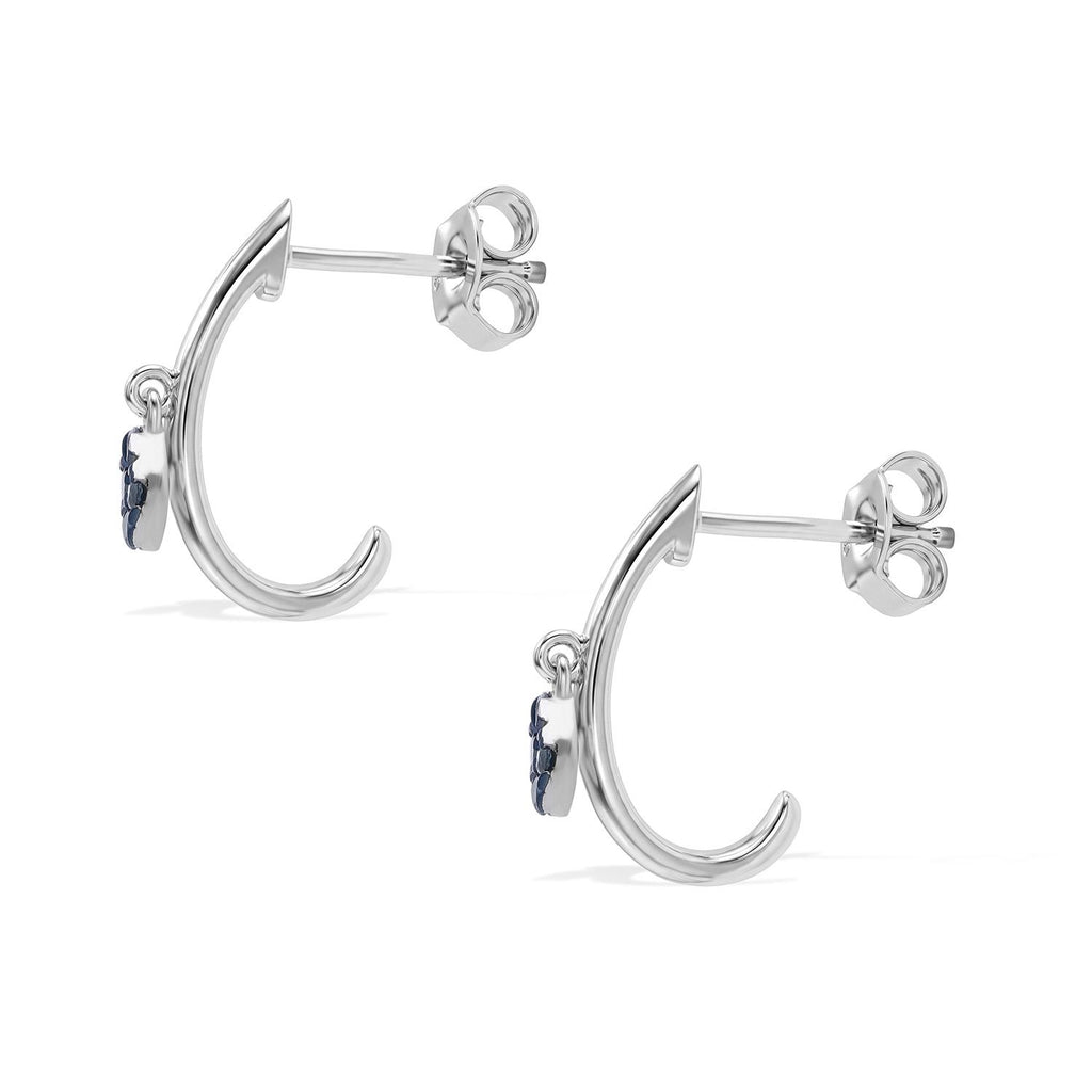 D'Joy Blauer Diamant (IR) Ohrringe 925 Silber Rhodiniert  ca. 0.15 ct