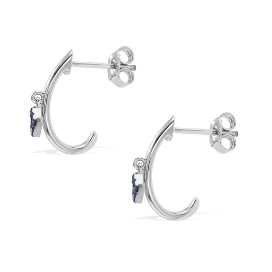 D'Joy Blauer Diamant (IR) Ohrringe 925 Silber Rhodiniert  ca. 0.15 ct