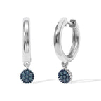 D'Joy Blauer Diamant (IR) Ohrringe 925 Silber Rhodiniert (10-15 Werktage Lieferzeit) ca. 0,15 ct.