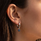 D'Joy Blauer Diamant (IR) Ohrringe 925 Silber Rhodiniert (10-15 Werktage Lieferzeit) ca. 0,15 ct.