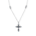 D'Joy Blauer Diamant (IR) Halskette   ca. 45 cm+ 5 cm Extender 925 Silber Rhodiniert ca. 0.15 ct