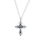 D'Joy Blauer Diamant (IR) Halskette   ca. 45 cm+ 5 cm Extender 925 Silber Rhodiniert ca. 0.15 ct