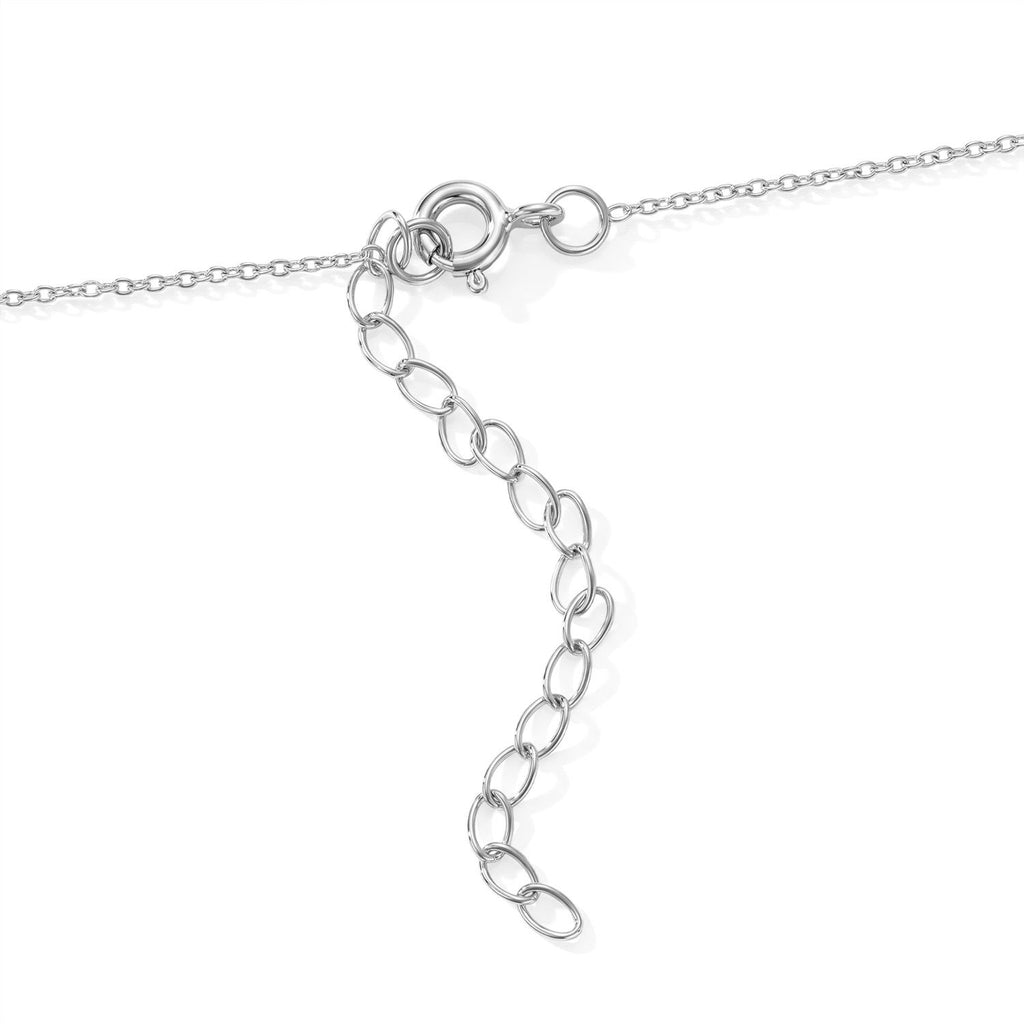 D'Joy Blauer Diamant (IR) Halskette   ca. 45 cm+ 5 cm Extender 925 Silber Rhodiniert ca. 0.15 ct