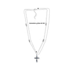 D'Joy Blauer Diamant (IR) Halskette   ca. 45 cm+ 5 cm Extender 925 Silber Rhodiniert ca. 0.15 ct
