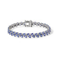 D'Joy Tansanit, Moissanit Armband ca. 18 cm 925 Silber Rhodiniert ca. 9,74 ct.