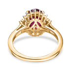 D'Joy afrikanischer Rubin, weißer Topas und Zirkon Ring und Anhänger mit 50cm Kette