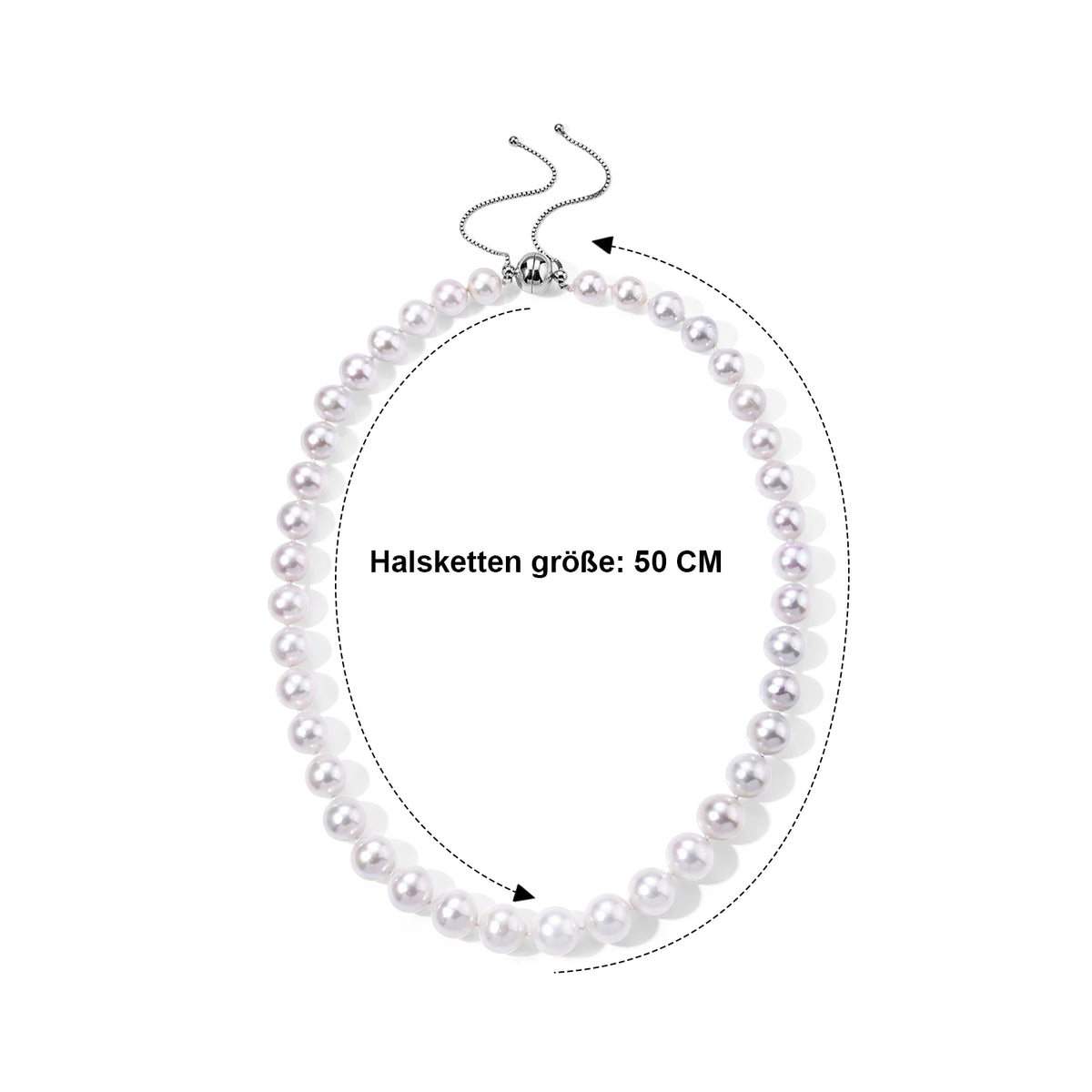 D'Joy AAA Weiße Edison Perle (11-13 mm) Halskette ca. Flexibles cm 925 Silber Rhodiniert 429.00 ct