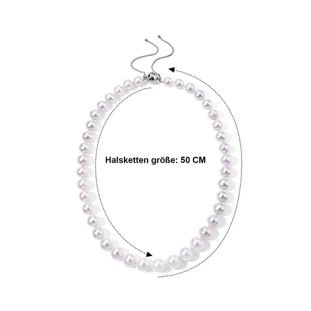 D'Joy AAA Weiße Edison Perle (11-13 mm) Halskette ca. Flexibles cm 925 Silber Rhodiniert 429.00 ct