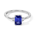 AAAA Tansanit, Weißer Diamant Ring 585 Gold (Größe 17.00) ca. 1,19 ct