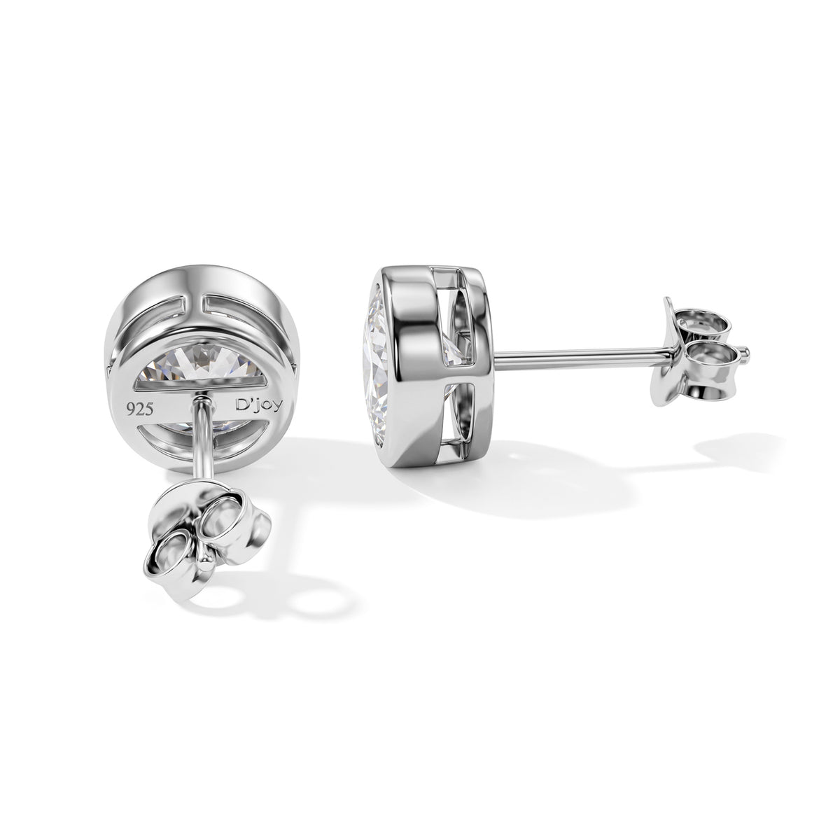 VS Moissanit GRA zertifiziert Ohrringe 925 Silber Rhodiniert ca. 2,40 ct.