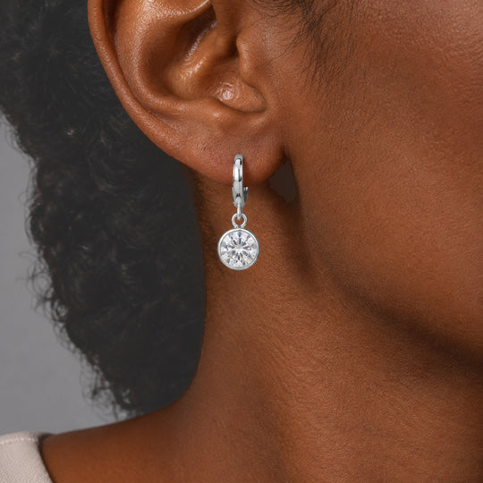 D'Joy GRA zertifiziert Moissanit Ohrringe 925 Silber Rhodiniert ca. 1.62 ct