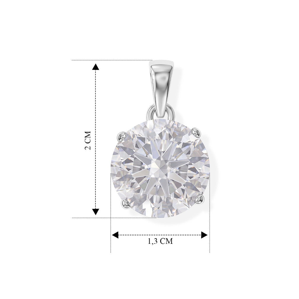 VS Moissanit Anhänger 925 Silber Rhodiniert ca. 6,00 ct.