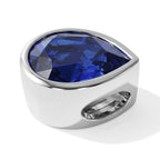 Laborgezüchteter Ceylon-Blau-Saphir Anhänger 925 Silber Rhodiniert ca. 4,70 ct.