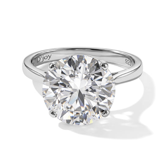 D'Joy GRA zertifiziert Moissanit Ring 925 Silber Rhodiniert (Größe 17.00) ca. 6.00 ct