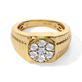 D'Joy Weißer Diamant Ring 925 Silber 750 Gelbgold vermeil (Größe 17.00) ca. 0,03 ct