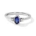 Laborgezüchteter Ceylon-Blau-Saphir, Lab Grown Diamant Ring 925 Silber Rhodiniert (Größe 16.00) ca. 0,74 ct
