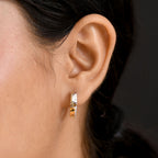 D'Joy zweifarbiger AA goldener Tansanit Ring und Creolen