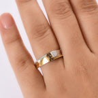 D'Joy zweifarbiger AA goldener Tansanit Ring und Creolen