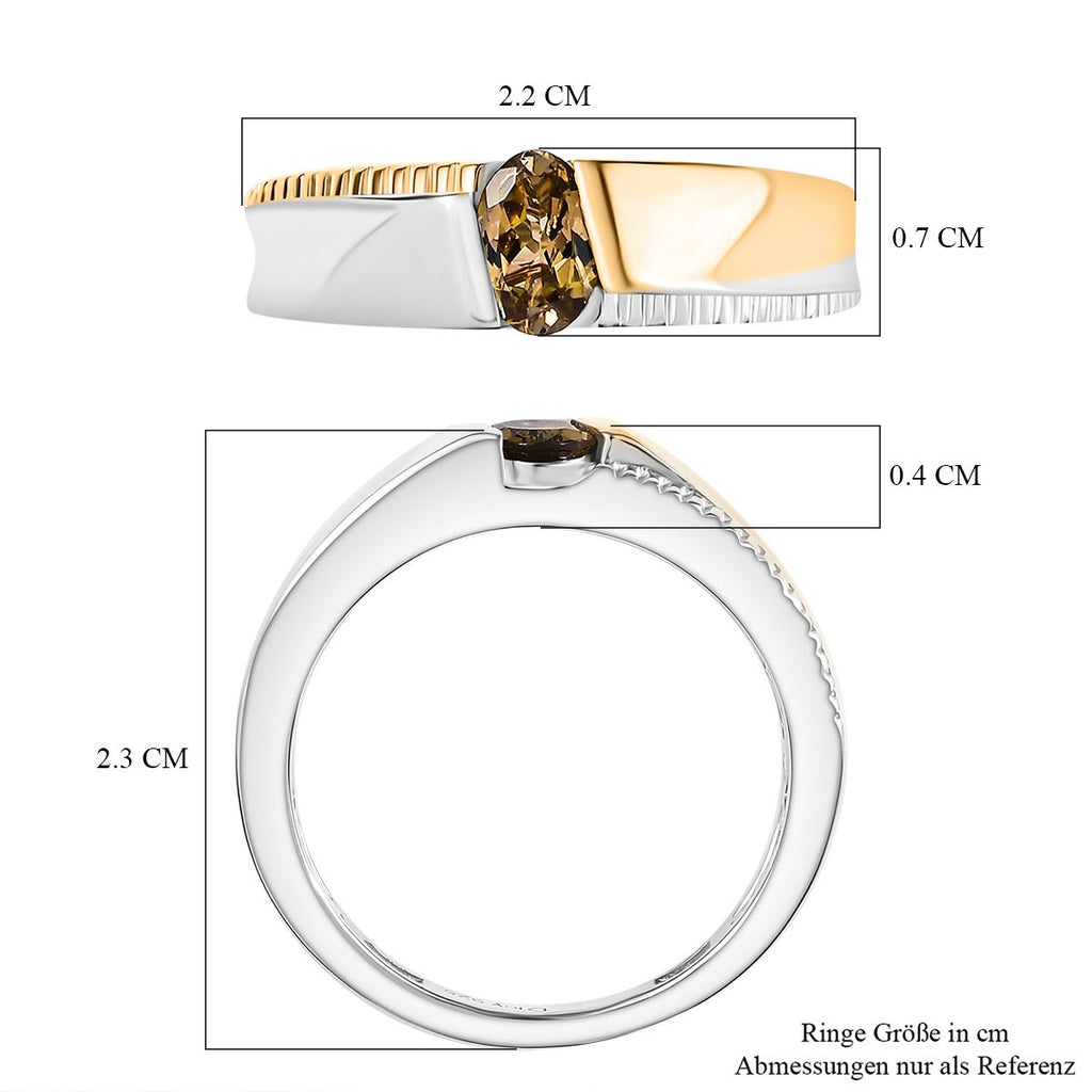 D'Joy zweifarbiger AA goldener Tansanit Ring und Creolen