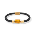 Bernsteinfarbener Kristall     Armband ca. 21.5 cm 316L Edelstahl Vergoldet