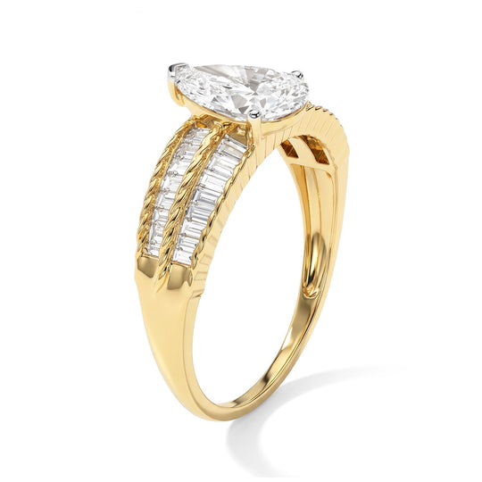 LUXURIANT DIAMOND - Lab Grown Diamant SI-GH Ring 925 Silber 750 Gelbgold vermeil (Größe 21.00)  ca. 2,48 ct