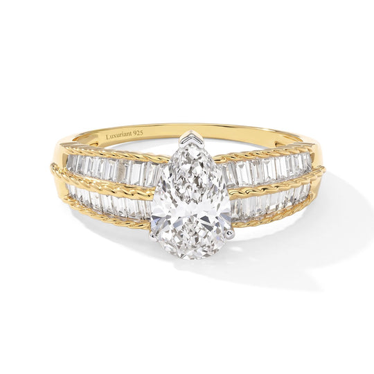 LUXURIANT DIAMOND - Lab Grown Diamant SI-GH Ring 925 Silber 750 Gelbgold vermeil (Größe 21.00)  ca. 2,48 ct