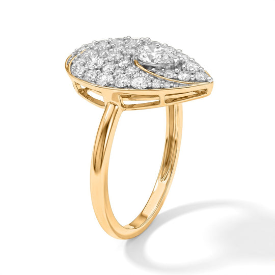 LUXURIANT DIAMOND - Lab Grown Diamant SI-GH Ring 925 Silber 750 Gelbgold vermeil (Größe 16.00) ca. 1,50 ct