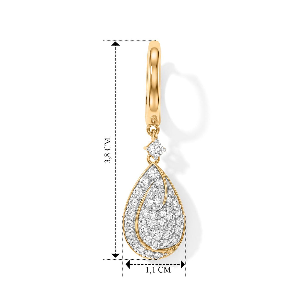 LUXURIANT DIAMOND - Lab Grown Diamant SI-GH Ohrringe 925 Silber 750 Gelbgold vermeil ca. 1.49 ct