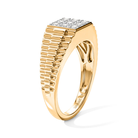 LUXURIANT DIAMOND - Lab Grown Diamant SI-GH Ring 925 Silber 750 Gelbgold vermeil (Größe 18.00) ca. 0,25 ct