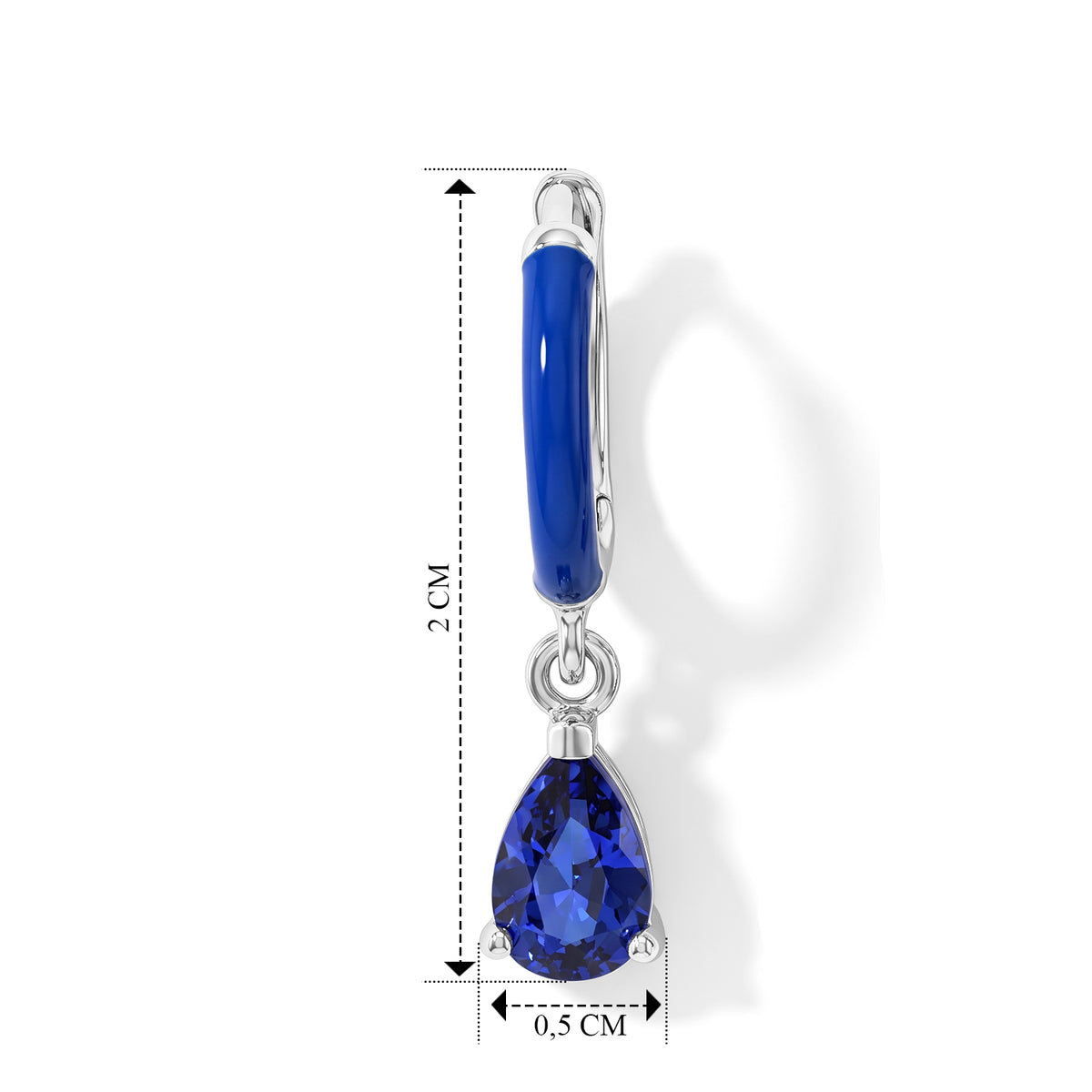 Laborgezüchteter Ceylon-Blau-Saphir Ohrringe 925 Silber Rhodiniert ca. 0,95 ct.