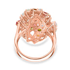 D'Joy äthiopischer Welo Opal Multi-Turmalin und Moissanit Ring und Anhänger mit 50cm Kette