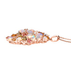 D'Joy äthiopischer Welo Opal Multi-Turmalin und Moissanit Ring und Anhänger mit 50cm Kette