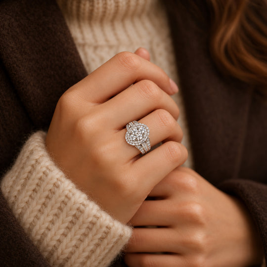 LUXURIANT DIAMOND - Lab Grown Diamant SGL zertifiziert SI-GH Ring 925 Silber Rhodiniert (Größe 21.00)  ca. 2.00 ct