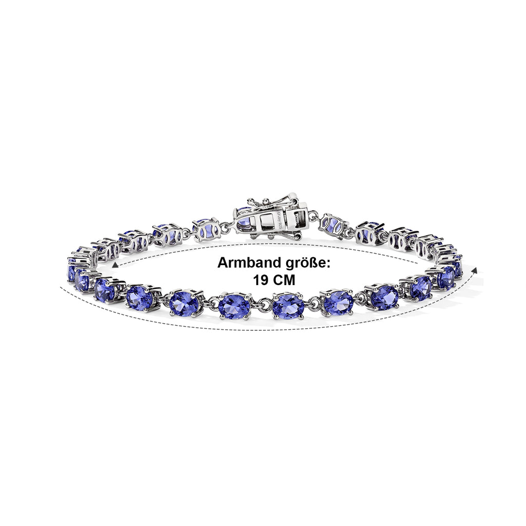 D'Joy AA Tansanit Armband (10-15 Werktage Lieferzeit) ca. 19 cm 925 Silber Rhodiniert ca. 7,94 ct.