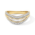 LUXURIANT DIAMOND - Lab Grown Diamant SI-GH Ring 925 Silber 750 Gelbgold vermeil (Größe 18.00) ca. 0,50 ct
