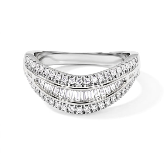 LUXURIANT DIAMOND - Lab Grown Diamant SGL zertifiziert SI-GH Ring 925 Silber 750 Gelbgold vermeil (Größe 18.00)  ca. 0,51 ct