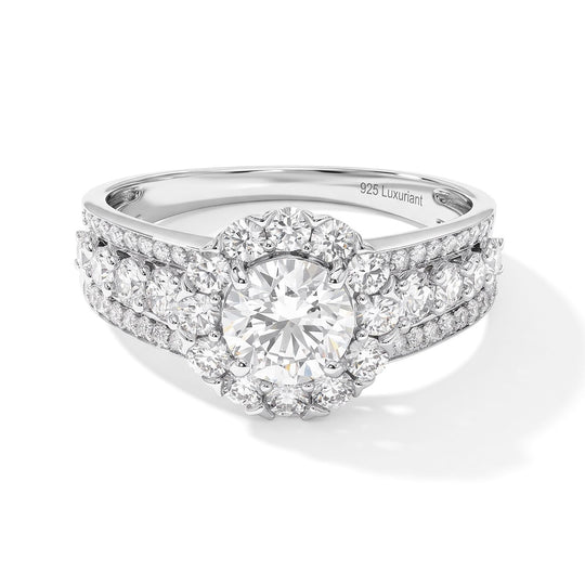 LUXURIANT DIAMOND - Lab Grown Diamant SI-GH Ring 925 Silber Rhodiniert (Größe 17.00) ca. 2,98 ct