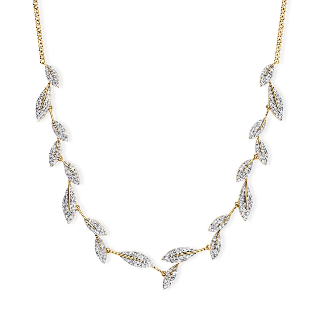 LUXURIANT DIAMOND - Lab Grown Diamant SGL zertifiziert SI-GH Halskette ca. 45 cm 925 Silber 750 Gelbgold vermeil ca. 4,08 ct.