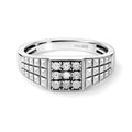 D'Joy Weißer Diamant I1 Ring 925 Silber Rhodiniert (Größe 18.00) ca. 0,03 ct