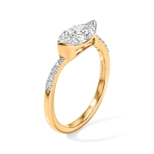 LUXURIANT DIAMOND - Lab Grown Diamant VS-EF Ring 925 Silber 750 Gelbgold vermeil (Größe 17.00) ca. 1,59 ct