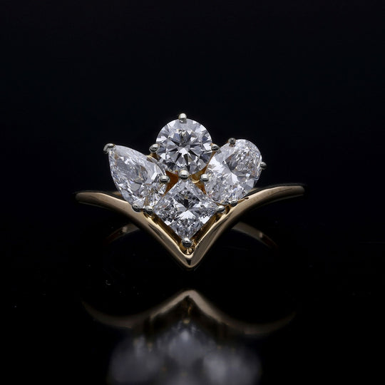 LUXURIANT DIAMOND - Lab Grown Diamant SI-GH Ring 925 Silber 750 Gelbgold vermeil (Größe 18.00)  ca. 2,00 ct
