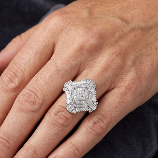 LUXURIANT DIAMOND - Lab Grown Diamant SI-GH Ring 925 Silber 750 Gelbgold vermeil (Größe 18.00)  ca. 0,98 ct
