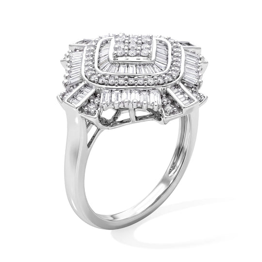 LUXURIANT DIAMOND - Lab Grown Diamant SI-GH Ring 925 Silber 750 Gelbgold vermeil (Größe 18.00)  ca. 0,98 ct